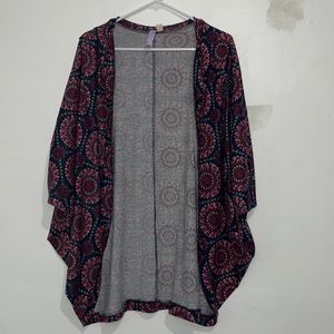 Size M Women’s Alya 3/4 Sleeve Cardigan Purple and Blue